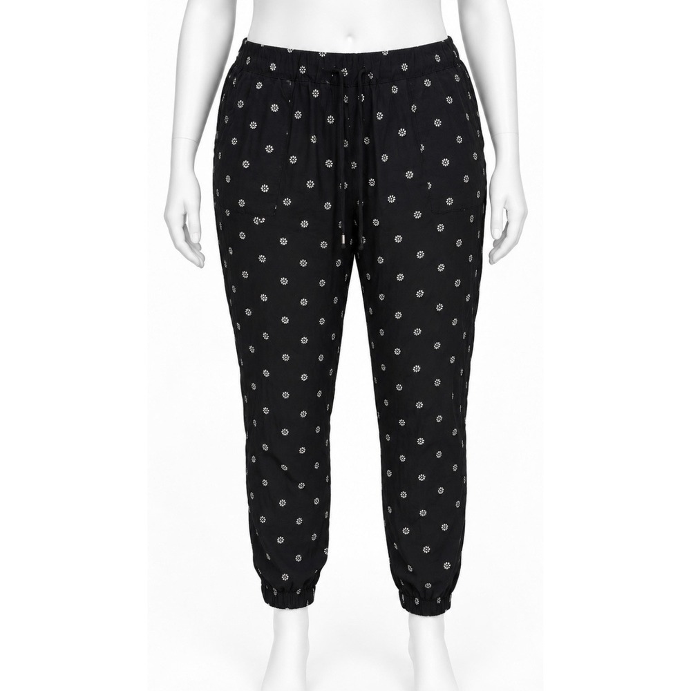 OLD NAVY Women's Pants Black Elastic Waistband Drawstring XL Joggers CUTE!